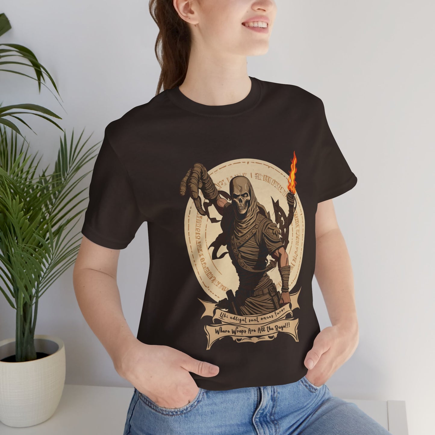 Ancient Mummy's Tomb: Torch-Lit Impressionist T-Shirt | Halloween Vibes Tee