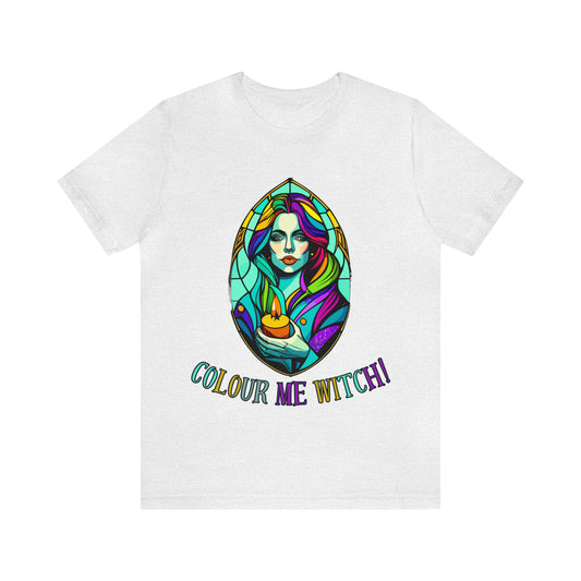 Mystical Witches' Coven: Stained Glass Candlelight T-Shirt | Halloween Vibes Tee