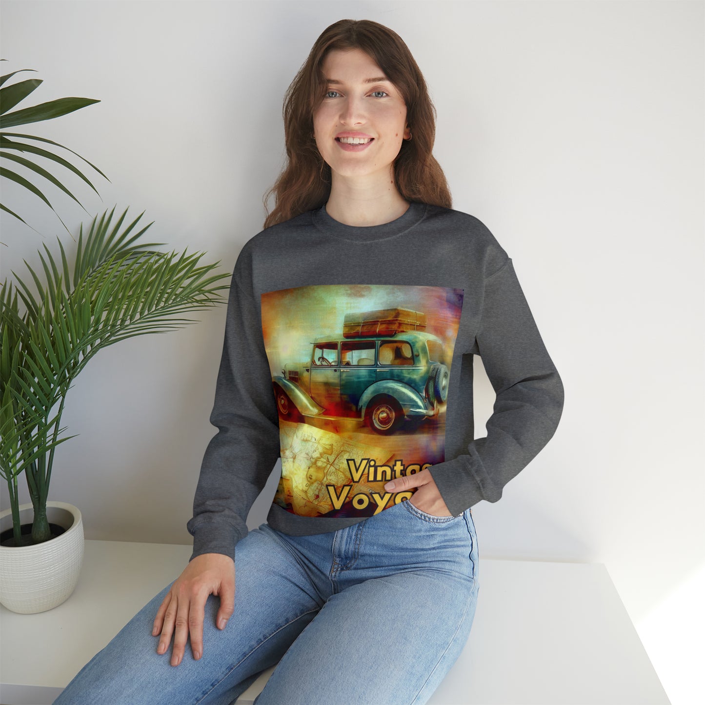 Vintage Voyage Sweatshirt | Retro Roadtrip Unisex Sweatshirt