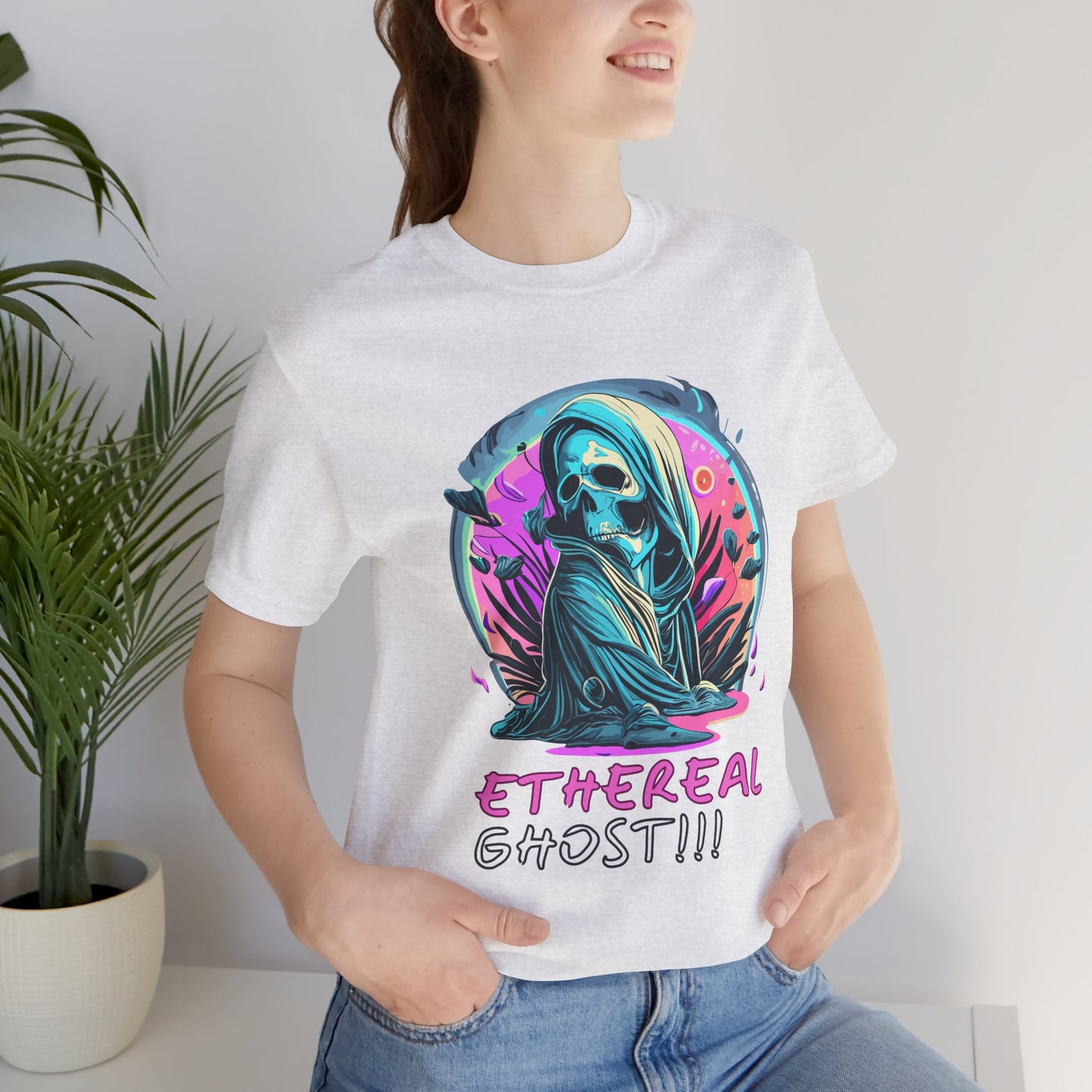 Ghostly Apparition: Abstract Haunting T-Shirt | Ethereal Glow | Halloween Vibes Tee