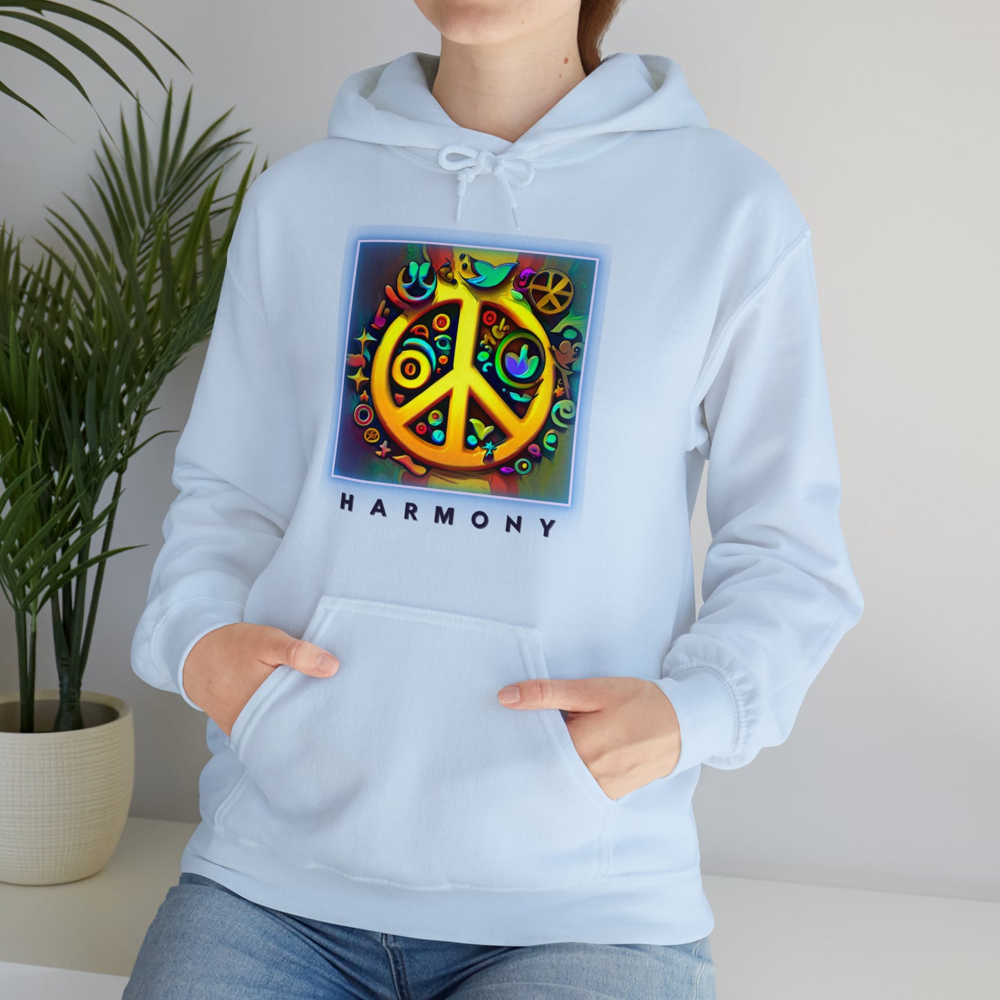 Serenity Symbols: Peace & Positivity Unisex Hoodie | Harmony Iconic Hoodies