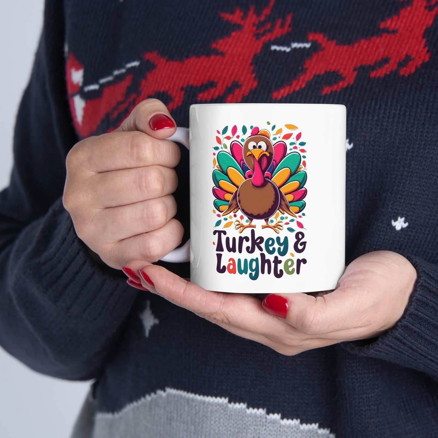 Turkey & Laughter: Thanksgiving Fun Mug | Gobble Giggles Mugs by Be Like No One (BLN1) - The Store