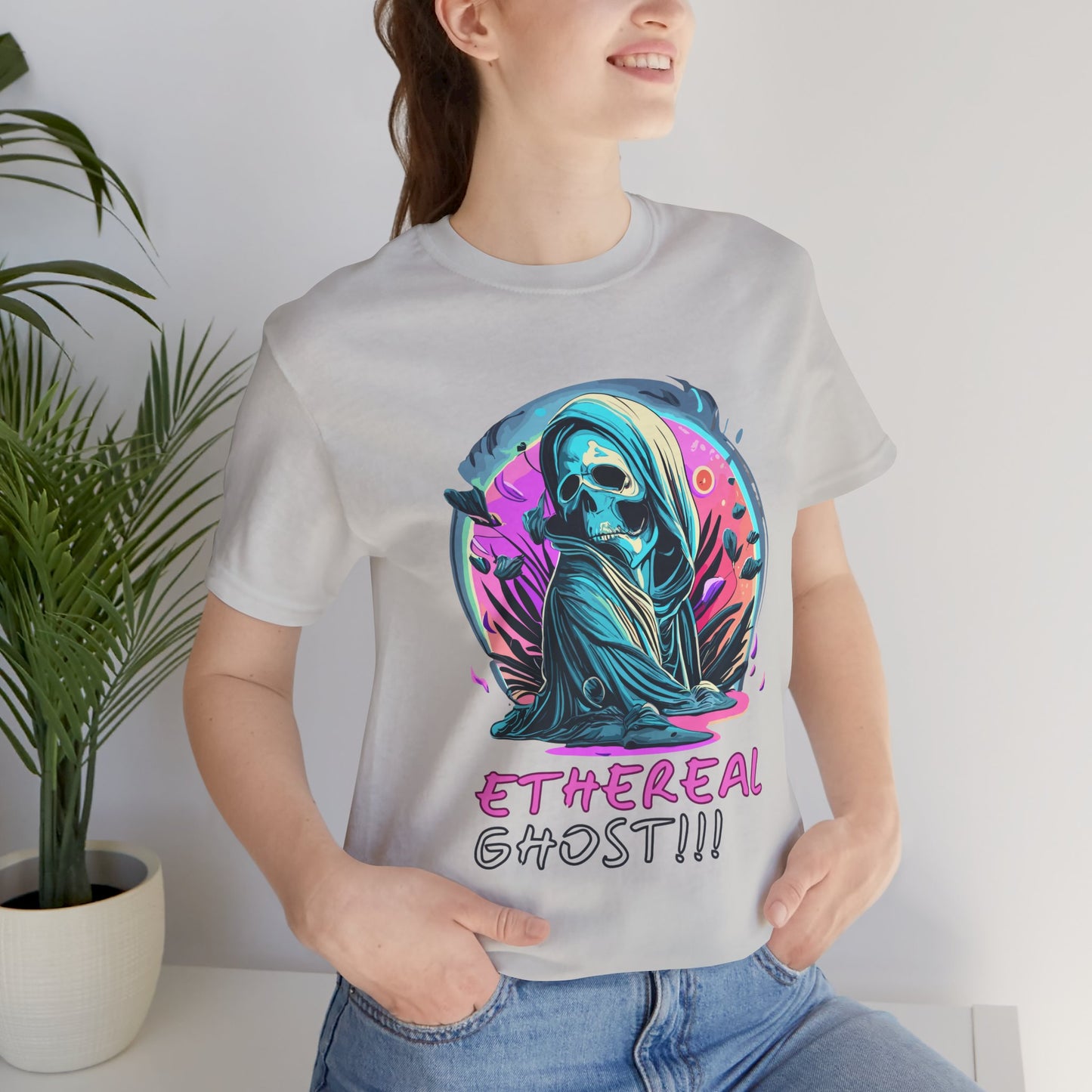 Ghostly Apparition: Abstract Haunting T-Shirt | Ethereal Glow | Halloween Vibes Tee