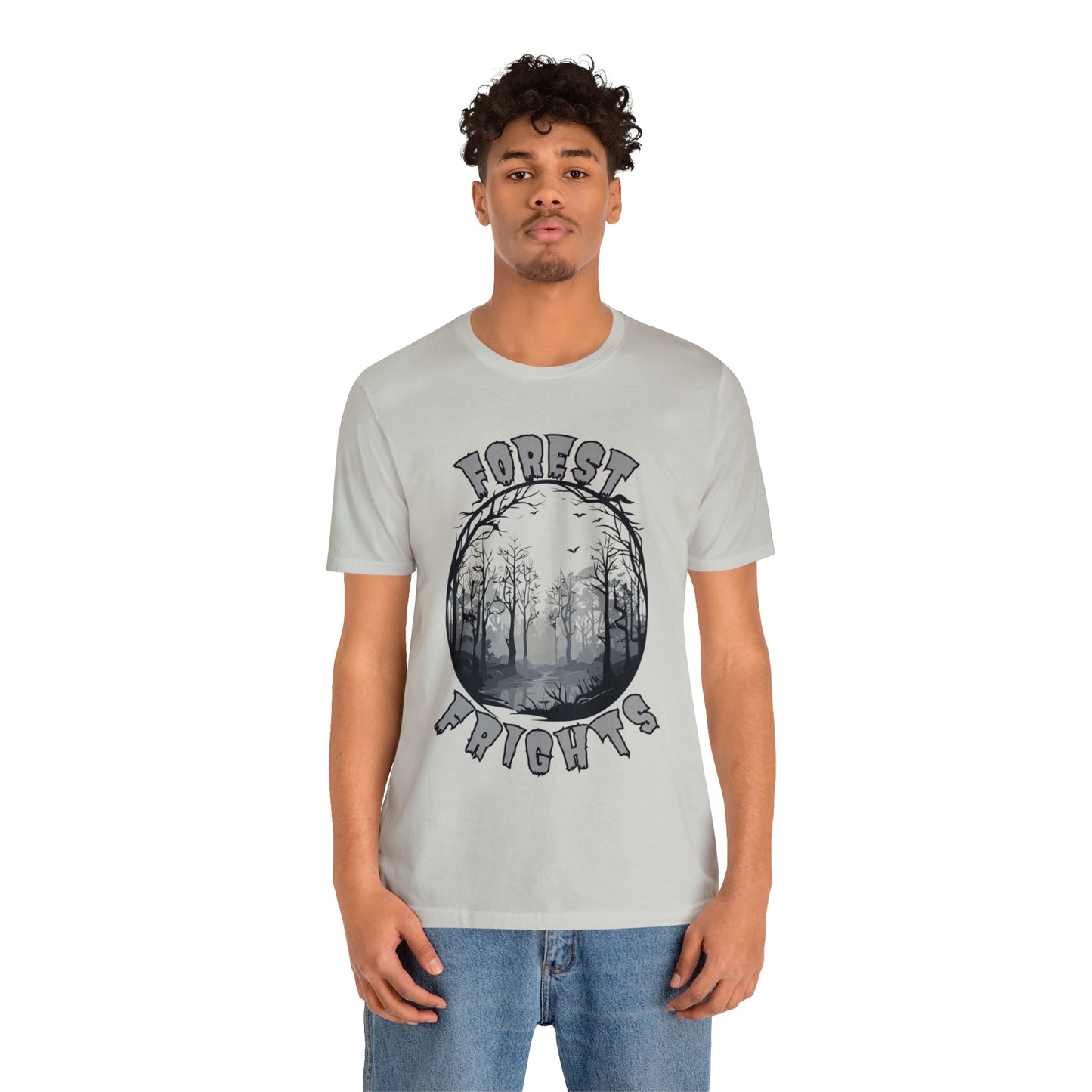 Mysterious Spooky Forest Silhouette T-Shirt | Halloween Vibes Tee