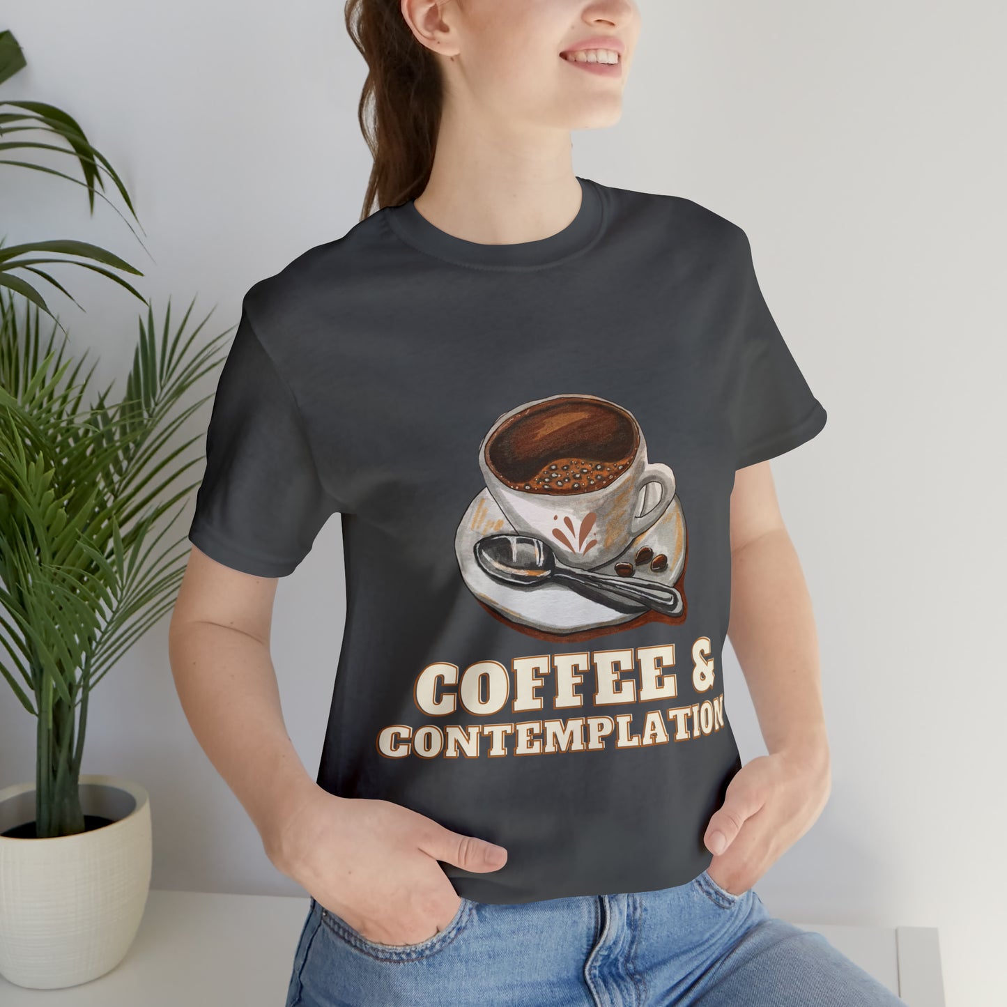 Caffeine & Contemplation Vibes: Unisex Jersey Tee | Fuel for Thoughts T-Shirts