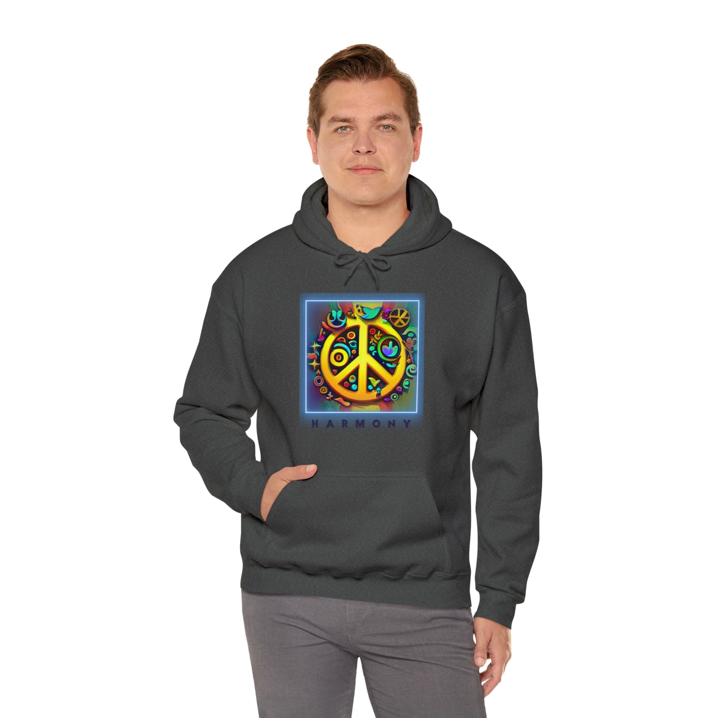 Serenity Symbols: Peace & Positivity Unisex Hoodie | Harmony Iconic Hoodies