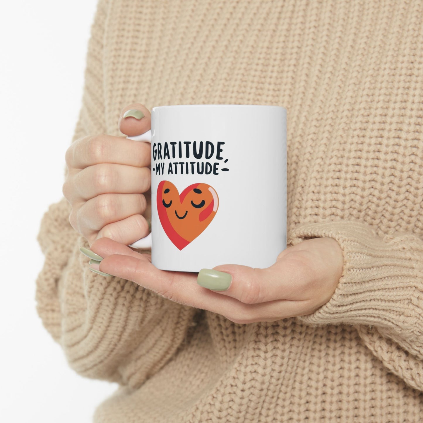 Gratitude Attitude: Thankful Hearts Mug | Serene Thanksgiving Mugs by Be Like No One (BLN1) - The Store