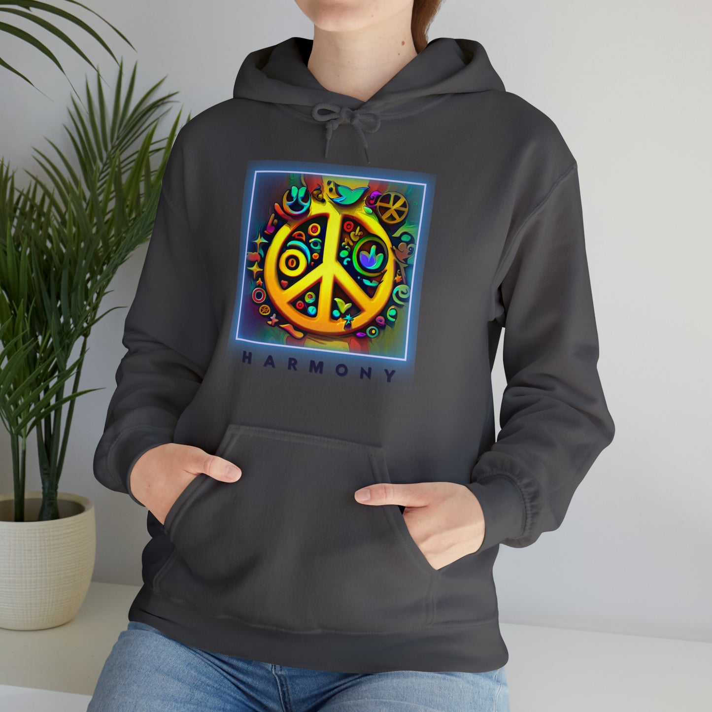 Serenity Symbols: Peace & Positivity Unisex Hoodie | Harmony Iconic Hoodies