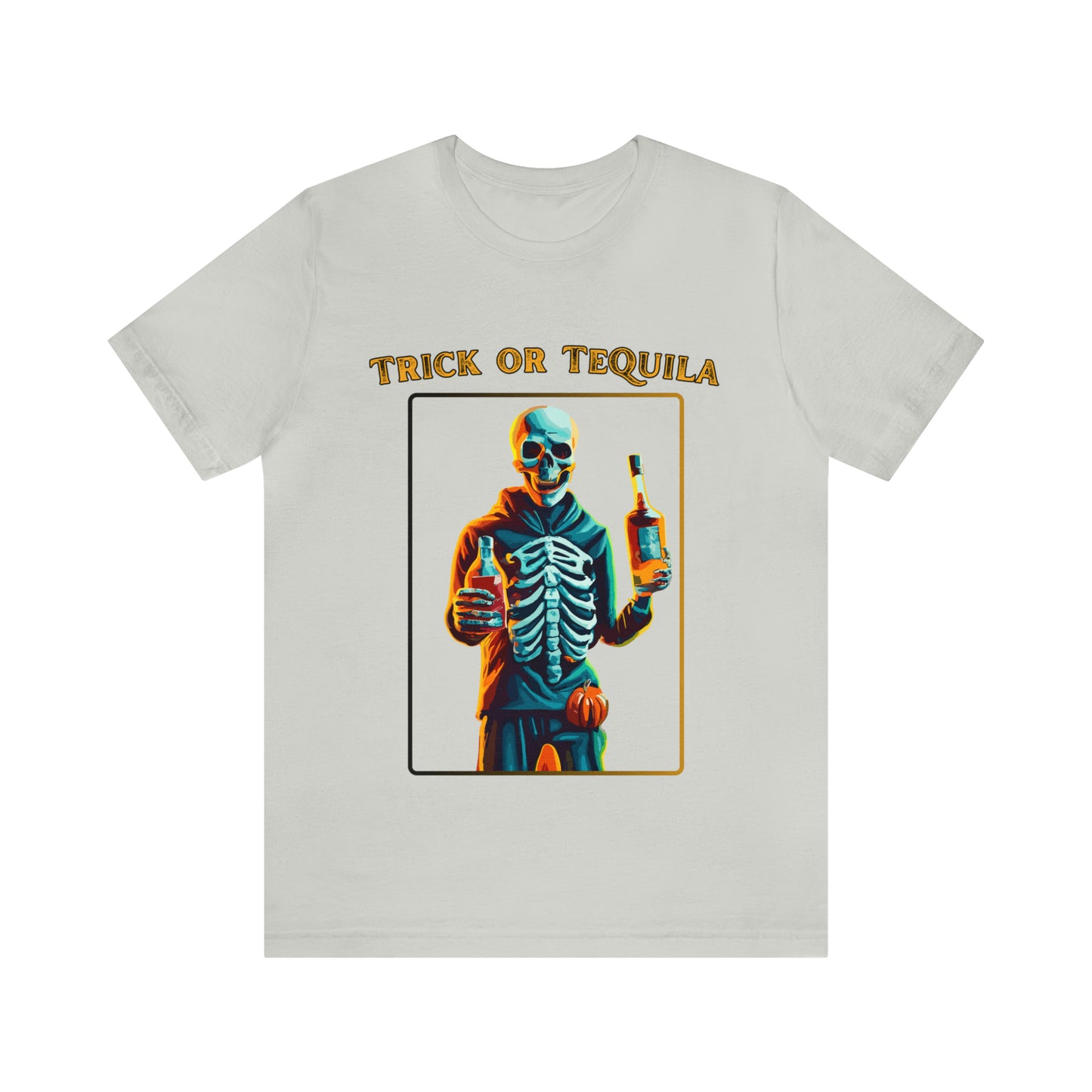 Spooky Skeleton: Trick or Tequila Halloween T-Shirt | Halloween Vibes Tee